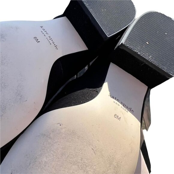 KATE SPADE Pauline Black Suede Slip On Bow Heels - Picture 6 of 7